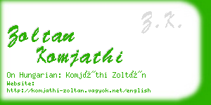 zoltan komjathi business card